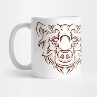 bear head handdrawing Mug